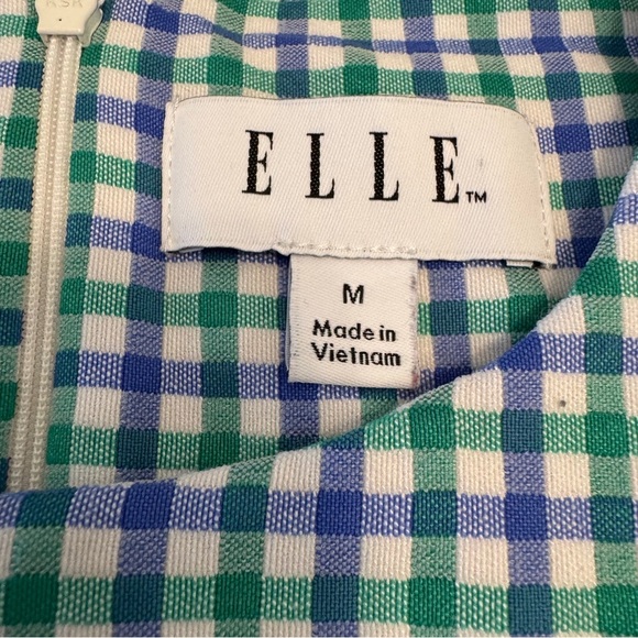 Elle Blue and White Sleeveless Sheath Dress for Work Size M - Picture 7 of 7